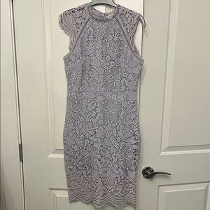Elegant Lace Sleeveless Dress - Lavender